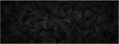 Modern tasarım için siyah düşük çoklu üçgen desenli geometrik soyut arkaplan.