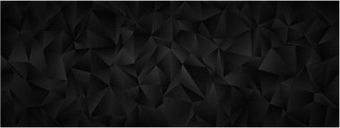 Modern estetik için siyah üçgen yüzey tasarımlı soyut geometrik kaos.