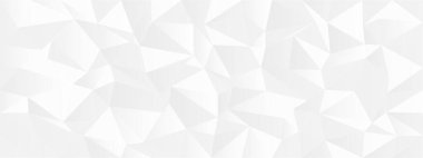 Modern tasarım ve arka planlar için ince beyaz ve gri tonlara sahip soyut geometrik düşük poli deseni.