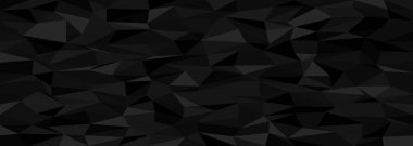 Arkaplan ve doku kullanımı için soyut siyah çokgen tasarımı ile Geometrik kaos deseni.