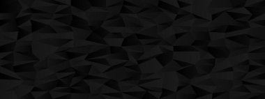 Modern tasarım için düşük poli sanat tarzına sahip soyut geometrik siyah arkaplan.