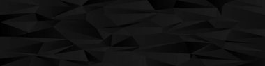Modern tasarım için siyah çokgen arka planda soyut geometrik kaos.