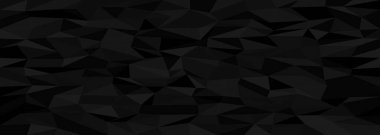 Arkaplan tasarımı için siyah çokgen kaosu olan soyut geometrik desen.