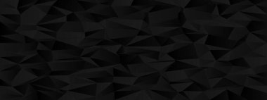 Modern arkaplan tasarımı için çokgen şekilli soyut geometrik siyah doku.