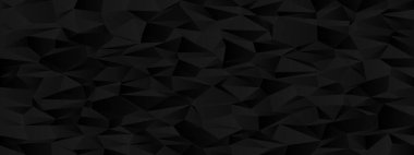 Modern tasarım ve yaratıcılık için soyut geometrik siyah düşük polyester arkaplan.