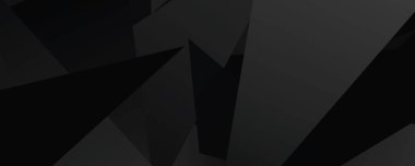 Keskin kenarları ve gölgeleri olan soyut geometrik siyah şekiller.