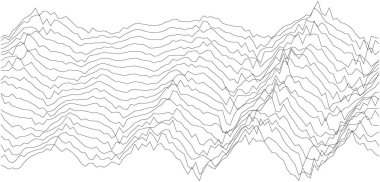 Dijital ve yazdırma tasarım projeleri için soyut dalgalı çizgi sanatı.