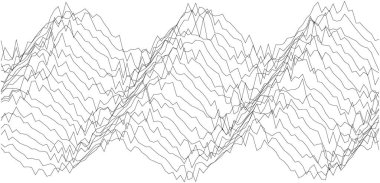 Modern tasarım ve dijital sanat projeleri için soyut siyah ve beyaz dalga biçimi çizgileri deseni.