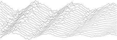Modern dekor ve yaratıcı projeler için soyut dağ dalgası çizgisi tasarımı.
