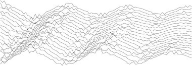Yaratıcı tasarım projeleri için dinamik dalgalanmaları olan soyut dalga biçimi deseni.