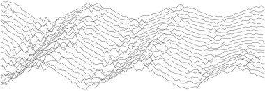 Modern tasarım ve dekorasyon için doğrusal eğrileri olan soyut geometrik dalga deseni.