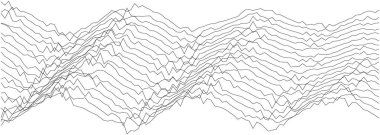 Modern sanat projeleri veya grafik arkaplanlar için dinamik çizgileri olan soyut dalga deseni tasarımı.