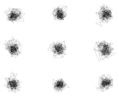 Modern tasarım kavramları için rastgele çizgilerle soyut geometrik kaos.
