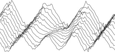 Çağdaş tasarım ve yaratıcı projeler için soyut siyah ve beyaz dalga çizgileri deseni.