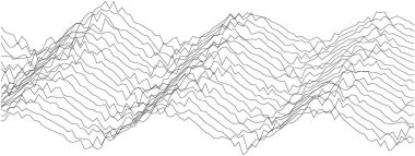Sanatsal tasarım ve modern dekor için soyut dağlık dalga biçimi desenleri.