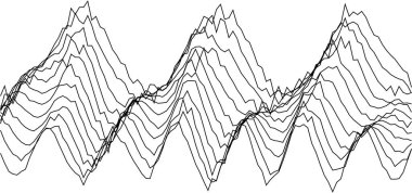 Yaratıcı tasarım ve dekorasyon için okyanus dalgalarının soyut çizgisi sanatı.