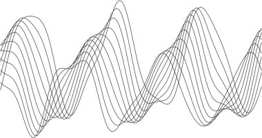 Modern tasarım projeleri için soyut siyah beyaz dalga desenleri.