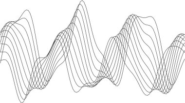 Modern sanat ve dekorasyon için soyut doğrusal dalga desen tasarımı.