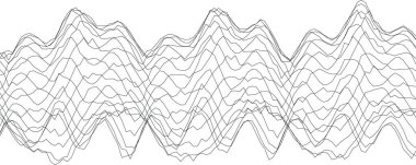 Çağdaş tasarım ve yaratıcı projeler için soyut siyah beyaz dalga deseni.