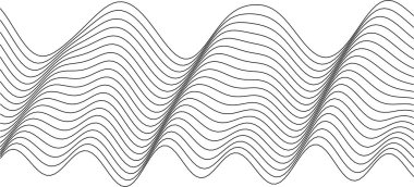 Modern grafik tasarım ve yaratıcı sanat projeleri için soyut siyah beyaz dalga deseni.