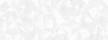 Modern arkaplan ya da dokular için beyaz düşük polimerli desenli soyut geometrik desen.