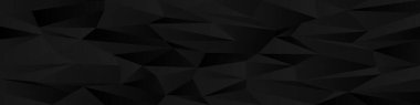 Tek renkli siyah dizaynlı çokgen şekilli soyut geometrik kaos.