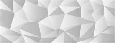 Modern dijital sanat ve arka planlar için gri tonlarında düşük poli tasarımı olan soyut geometrik desen.