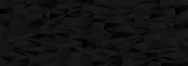 Modern tasarım ve teknoloji estetiği için soyut geometrik siyah çokgen arkaplan.