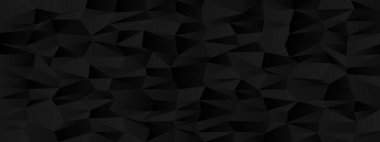 Dijital sanat ve dekorasyon için siyah çokgen tasarımı olan modern geometrik soyut arkaplan.