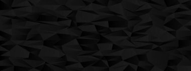 Modern tasarım ve dekorasyon için üçgen şekilli soyut geometrik siyah arkaplan.