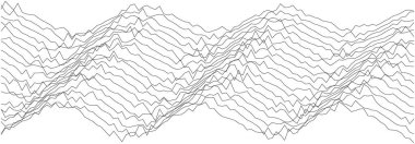 Modern sanat ve duvar dekoru için soyut geometrik dalga deseni tasarımı.