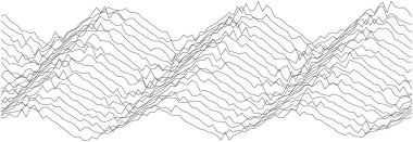 Yaratıcı projeler ve dekorasyonlar için dinamik çizgiler içeren soyut dalga deseni tasarımı.