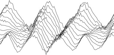 Modern tasarım için dinamik ritim ve hareket gösteren soyut dalga biçimi sanatı.