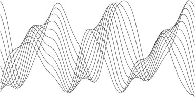 Dijital sanat ve grafik projeleri için soyut dalgalı çizgi dizaynı.