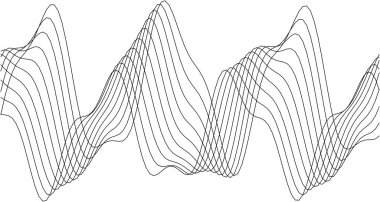 Yaratıcı arkaplanlar için dinamik eğriler ve çizgiler içeren soyut dalga deseni tasarımı.