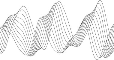 Modern arkaplan ve minimalist sanat projeleri için soyut siyah beyaz dalga tasarımı.