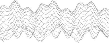 Modern dekor ve yaratıcı projeler için soyut siyah beyaz tasarım dinamik dalga desenleri.