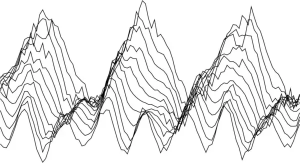 Modern sanat projeleri için minimalist tasarımda ritmik hareketi tasvir eden dinamik dalga biçimi kalıpları.