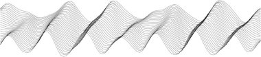 Modern arkaplan veya yazdırma için soyut siyah ve beyaz dalgalı çizgi desen tasarımı.