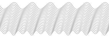 Modern duvar sanatı ve tasarımı için gri tonda soyut dalgalı çizgi deseni.