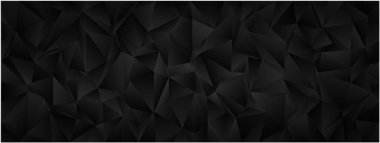 Modern grafik tasarımı için karanlık çokgen üçgenlere sahip soyut geometrik kaos arkaplanı.