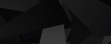 Karanlık minimalist arka planda soyut siyah geometrik şekiller.