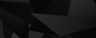 Üst üste binen üçgenleri ve keskin kenarları olan soyut geometrik siyah arkaplan.