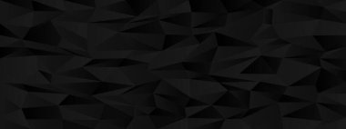 Modern arkaplanlar için düşük poligonal dizaynda soyut siyah çokgen desen.