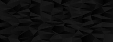 Modern tasarım için koyu çokgen desenli soyut geometrik kaos.