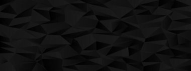 Modern tasarım ve dokusal dekor için soyut geometrik siyah çokgen arkaplan.