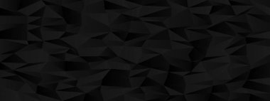 Modern tasarım ve arkaplan kavramları için soyut geometrik siyah düşük poli deseni.