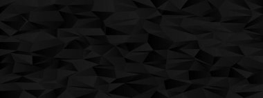 Modern arkaplan tasarımı için siyah üçgenli soyut koyu geometrik desen.