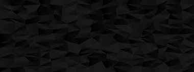 Modern tasarım ve doku kavramları için soyut geometrik siyah çokgen arkaplan.