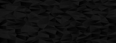 Modern tasarım kavramları için siyah üçgen çokgen desenli soyut geometrik kaos.
